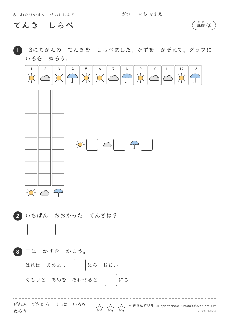 わかりやすくせいりしよう 基礎③ てんきしらべのプレビュー