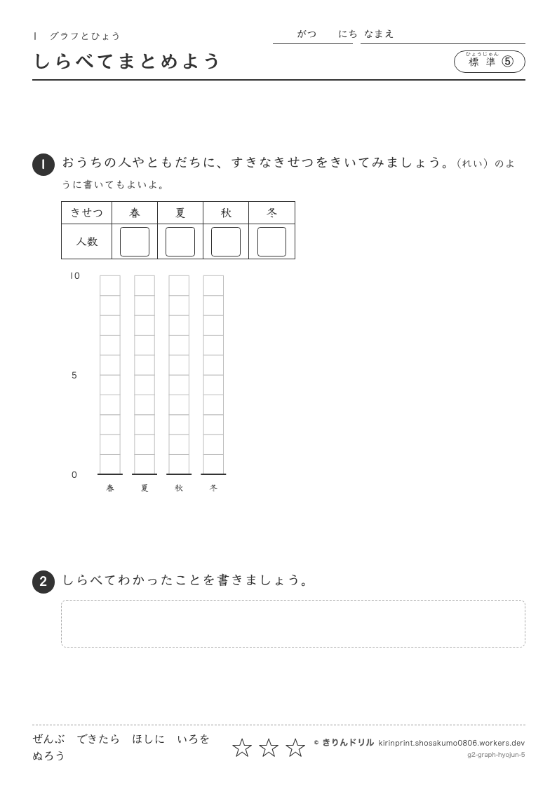 グラフとひょう 標準⑤ しらべてまとめようのプレビュー