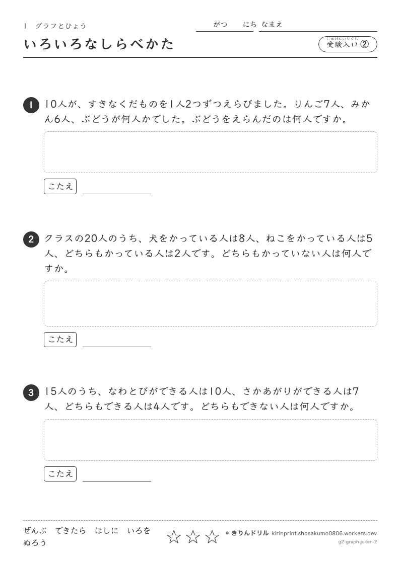 グラフとひょう 受験入口② いろいろなしらべかたのプレビュー